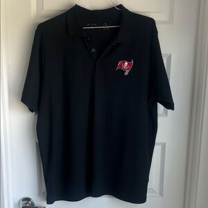 Men's Black Polo Shirt with Buccaneers Logo
